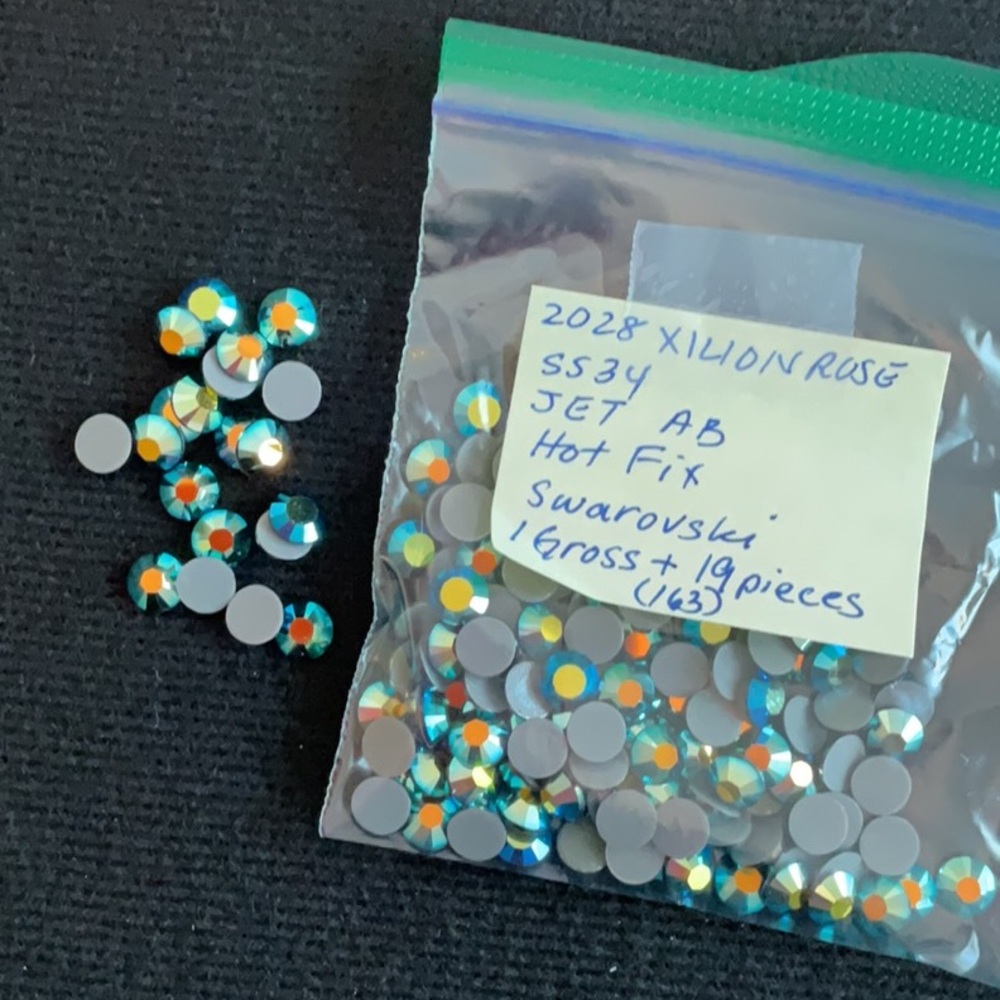 Swarovski • Color: Jet Aurora Borealis, 2028 XILION Rose Hotfix Rhinestones